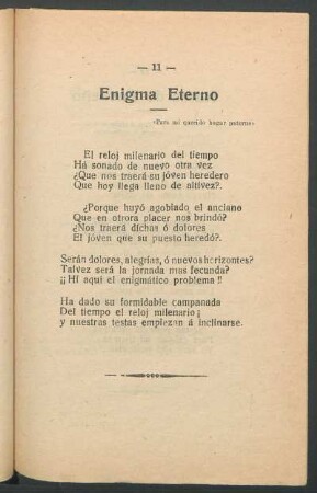 Enigma Eterno : "Para mi querido hogar paterno"