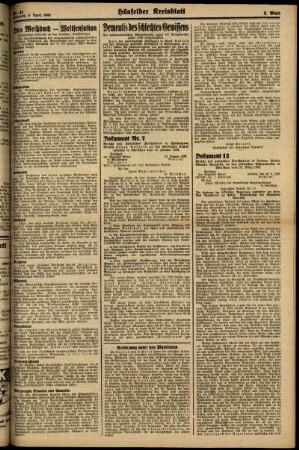 Zweite Ausgabe vom Mittwoch, den 03. April 1940.