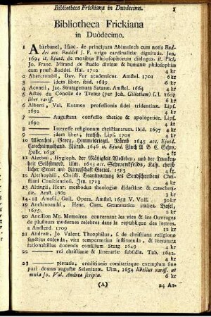 Bibliotheca Frickiana in Duodecimo.
