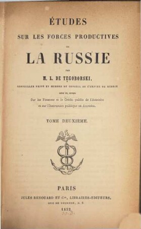 Études sur les forces productives de la Russie, 2