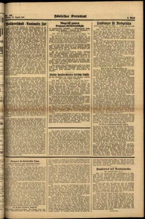Zweite Ausgabe vom Freitag, den 22. August 1941.