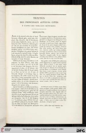 Textes des principaux auteurs cités à l’appui des tableaux métriques
