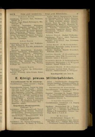 Königl. preuss. Militärbehörden