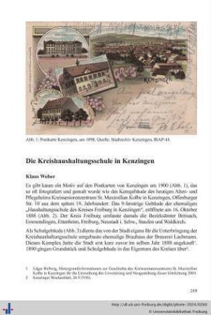 Die Kreishaushaltungsschule in Kenzingen