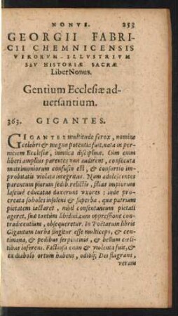 Georgii Fabricii Chemnicensis Virorum Illustrium ... Liber Nonus. Gentium Ecclesiae adversantium.