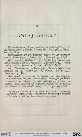 II. Antiquarium