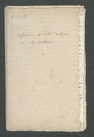 Reflexions et notes critiques sur la literature français