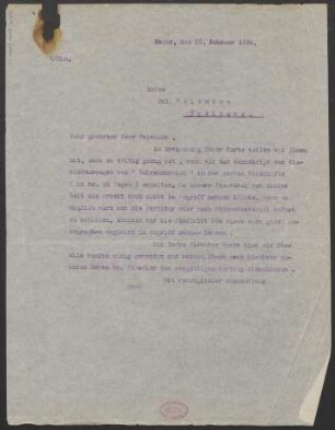 Brief an Julius Weismann : 25.02.1924