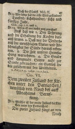 Cap. VI. Vom zweiten Zustand der Kirchen unter den Patriarchen/ nemblich von Noah biß auff Abrahams Beruffung.
