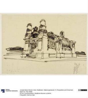 Wien, Stadtbahn, Stationsgebäude (?), Perspektive und Ornament