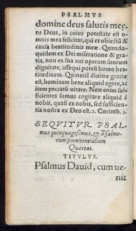 Sequitur Psalmus quinquagesimus, et Psalmorum poenitentialium Quartus.