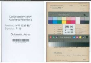 Entnazifizierung Arthur Dickmann , geb. 07.12.1905 ()