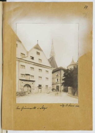 Grünmarkt, Steyr: Ansicht (aus: Skizzen- und Fotoalbum 21)
