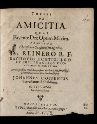 Theses De Amicitia