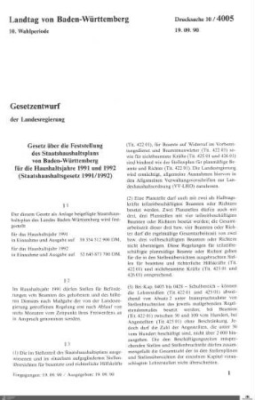 Staatshaushaltsplan 1991-1992