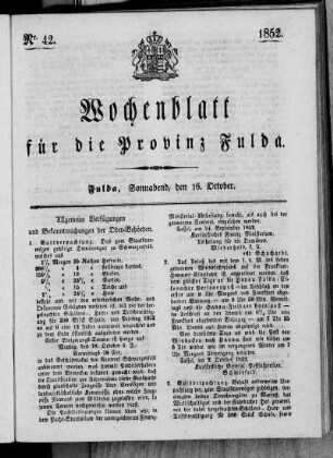 Nr. 42, Ausgabe vom 16. Oktober 1852