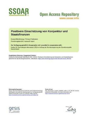 Positivere Einschätzung von Konjunktur und Staatsfinanzen