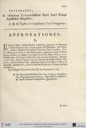 Imprimatur, Si videbitur Reverendissimo Patri Sacri Palatii Apostolici Magistro