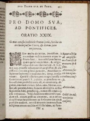 Pro Domo Sua, Ad Pontifices. Oratio XXIX.