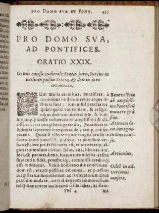 Pro Domo Sua, Ad Pontifices. Oratio XXIX.