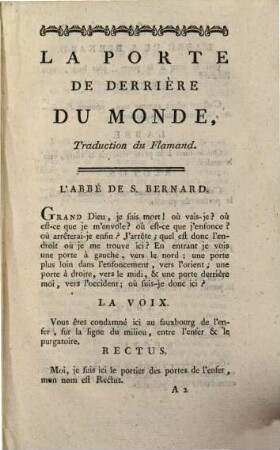 La Porte De Derrière Du Monde