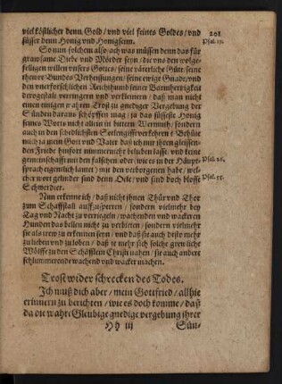 Trost wider schrecken des Todes.