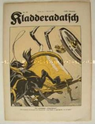 Satirezeitschrift "Kladderadatsch" u.a. zum Kriegsgeschehen auf dem Balkan (Titelkarikatur)
