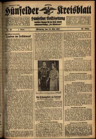 Erste Ausgabe vom Mittwoch, den 12. Mai 1937.