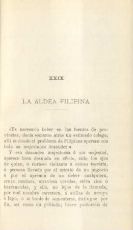 XXIX. La aldea filipina