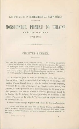 Chapitre premier - Chapitre cinquième