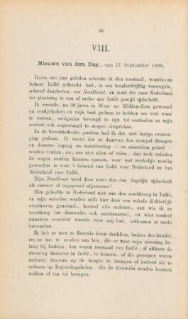 VIII. Nieuws van den dag, van 11 September 1888