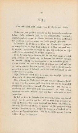 VIII. Nieuws van den dag, van 11 September 1888