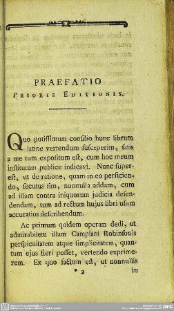 Praefatio Prioris Editionis
