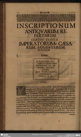 Classis Tertia. Imperatorum, Caesarum, Augustarum, Regum