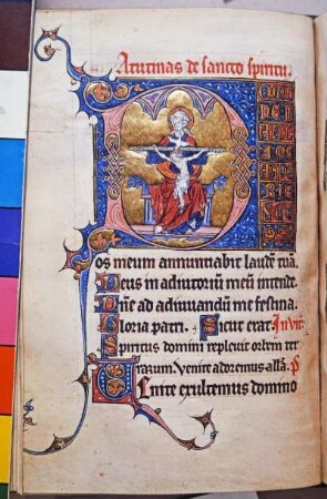 Historisierte Initiale: Gnadenstuhl
