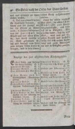 Anzeige der hier abgedruckten Kirchengebäte