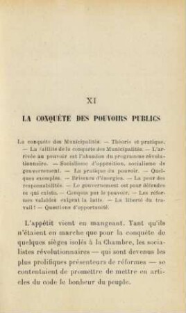 XI La Conquète Des Pouvouirs Publics