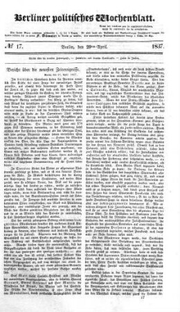 No 17, 29. April 1837