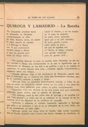 Quiroga y Lamadrid - La Batalla