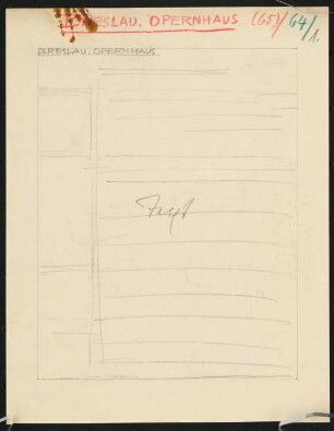 Opernhaus, Breslau: Layout-Skizze, fünf Seiten