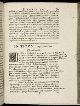 In Titum Imperatorem Dissertatio Politica.
