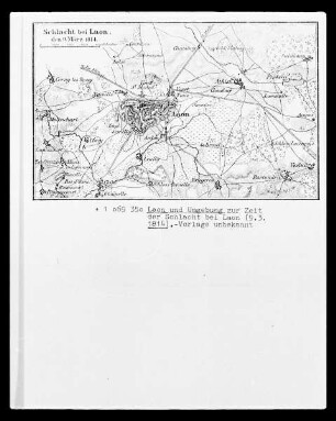 Laon: Stadtplan zur Zeit der Schlacht bei Laon 1814