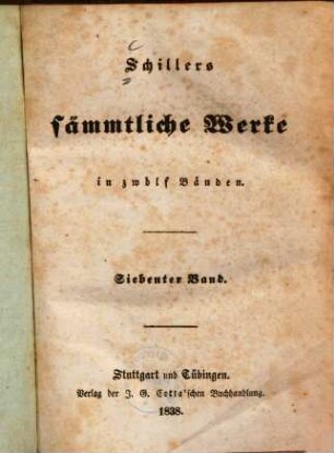 Schillers sämmtliche Werke : in zwölf Bänden ; mit Privilegien gegen den Nachdruck ..., 7. [Phädra. Der Parasit oder die Kunst, sein Glück zu machen. Der Neffe als Onkel. Nachlaß.]
