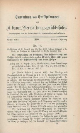Erster Band. 1880. Neunte Lieferung. - Nr. 76. - Nr. 81.