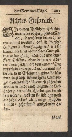 Achtes Gespräch.
