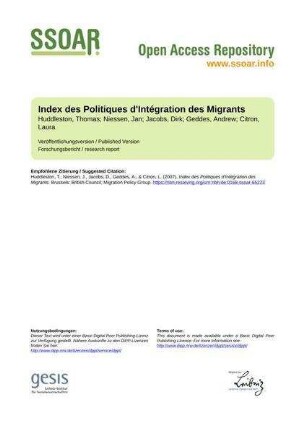 Index des Politiques d'Intégration des Migrants