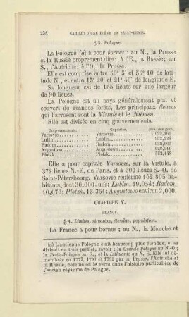 Chapitre V. France