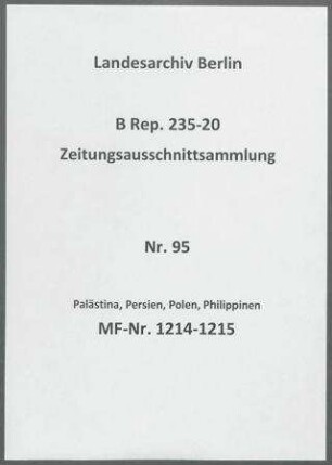 Palästina, Persien, Polen, Philippinen