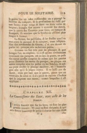 Chapitre XII. La Connoissance des Eaux, avec celle de les trouver