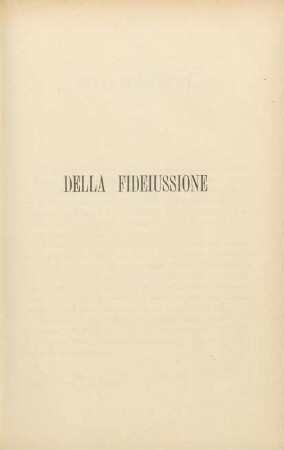 Della fideiussione